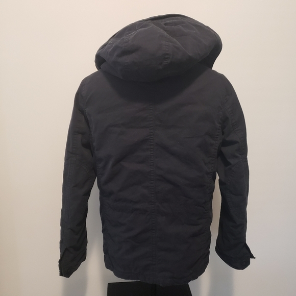 Vintage Abercrombie & Fitch Men's Hooded Military Style Jacket Size Medium Blue - Picture 6 of 16